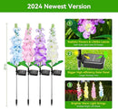 KOOPER Solar Lights Outdoor Garden Decor, 4 Pack Upgraded Delphinium Solar Garden Lights, 36 LEDs Garden Lights Solar Powered, Waterproof Solar Lights for Outside, Solar Flowers Lights for Yard Decor by GreenHaven Gardens
