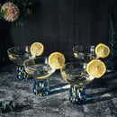 Stemless Margarita Glass – Set of 4 - Luxury Hand Blown Confetti Margaritas