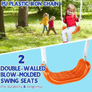 5-in-1 Backyard Swing Set for Kids Ages 3-8 | Outdoor Playset with Slide, 2 Safe Swing Seats, Basketball Hoop & Gymnastics Rings | Heavy-Duty HDPE & Steel Frame by TinyTreasures Baby Boutique