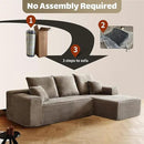HYJT H&K Modular Sectional Sofa Cloud Couch, 107" Comfy L Shaped Sectional Couches for Living Room, Deep Seat Memory Foam Plush Fluffy Corduroy Boneless Couch Sectionals Right Facing Sofa Chaise Brown by CozyNest Decor