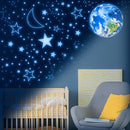 965 PCS Glow in The Dark Stars and Earth for Ceiling, Luminous Stars and Planet Wall Decals, Kids Room Decor, Glowing Galaxy Wall Stickers for Nursery Decorations (Blue) by TinyTreasures Baby Boutique