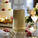 24 Pack Ribbed Ripple Stemless Toasting Glasses, Origami Durable 9 Oz BPA-Free Disposable Plastic Champagne Flutes for Weddings, Bars, Events, and Celebrations (Clear) by CozyNest Decor