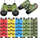 25 Pack Binoculars for Kids 6+ Years Old, with Compass and Neck String Toddler Toy Binoculars Gift Set for Camping Adventure, Party Favor, Red, Yellow, Camo, Green, Blue by TinyTreasures Baby Boutique