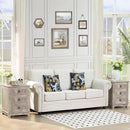 Farmhouse Night Stand Set of 2, 18" End Table with 3 Drawer Metal Handle, Dresser for Bedroom, Sofa Bed Side Table Chest of Drawers,Wood Nightstand Cabinet for Organizer, Living Room-Oak by CozyNest Decor