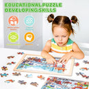 Puzzles for Kids Ages 4-6, 6 Packs 60 Pcs Wooden Jigsaw Puzzles for Kids Ages 6-8, Preschool Educational Vehicle Toys Gifts for 3 4 5 6 7 8 Boys Girls by TinyTreasures Baby Boutique