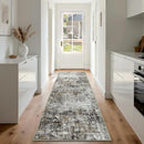 Runner Rug for Hallways Kitchen 2'6"x8' Washable, Non Slip Carpet 8ft Area Rugs Entryway Rubber Backed 8 Feet Neutral Abstract Modern Low Pile Indoor Black Gold by TinyTreasures Baby Boutique