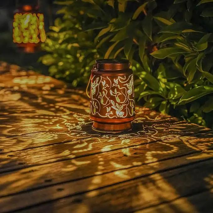 2 Pack Solar Hummingbird Lanterns Outdoor Hanging Decor Lantern,Waterproof Hollow Out Metal Decorative Garden Light,Graceful Decoration for Patio,Yard,Landscape,Walkway,Festival, photo 6 of 6