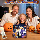 Halloween Bubble Machine Gun for Kids: 2 Pack Automatic Bubble Maker Blaster Toys with LED Lights, 10 Refill Solutions, Pumpkin & Ghost Bubble Blower for Halloween, Party Favor, Toddlers 3-8 Gifts by TinyTreasures Baby Boutique