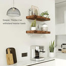 Floating Shelves for Wall, 16 inchs x 6.7” deep x 1.4” Bathroom Shelf Bedroom, Living Room, Kitchen, Farmhouse Decor, Rustic Wood Wall Shelves with Invisible Brackets - Set of 2, Rustic Brown by CozyNest Decor