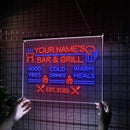 Personalized BBQ Neon Sign Custom Bar and Grill Sign Patio LED Lights Backyard Bar Signs for Men Outdoor Lighted Patio Acrylic Table Grilling Kitchen Home Garden Wall Decor by CozyNest Decor