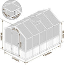 MUPATER 6 x 10 FT Wooden Polycarbonate Greenhouse with Ventilated Window & Lockable Door, Multi-Layer PC Panels for UV Protection, Walk-in Greenhouse Kit for Outdoor, Garden and Backyard, Black by GreenHaven Gardens