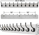 SKOLOO Rustic Wall Mounted Coat Rack, Case of 2, Pine Solid Wood Coat Hook Hanger - 10 Hooks for Hanging Clothes Robes Towels Coats by CozyNest Decor