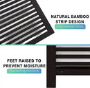SMIBUY Double Laundry Hamper with Lid, 120L Bamboo Laundry Basket with Removable Liner Bag, 2-Section Clothes Divider Laundry Sorter for Laundry Room, Bathroom, Bedroom (Black) by CozyNest Decor