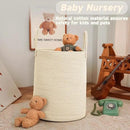 Large Woven Laundry Basket Hamper,100L Cotton Rope Storage Bin for Blankets,Toys and Clothes,Decorative Tall Nursery Hamper for Living Room,Baby Nursery,Bathroom and Bedroom,Beige by CozyNest Decor