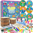 klmars Mermaid Themed Wooden Painting Kit-Glow in The Dark-Arts & Crafts Gifts for Kids Girls Ages 6-12-Wood Slice Craft Activities Kits -Mermaid Art Toys for Kids Christmas Gifts by TinyTreasures Baby Boutique