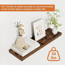 Fun Memories Floating Shelves for Wall, 22.5" Rustic Wood Deep Wall Mounted Shelves with Invisible Brackets for Decor & Storage, Floating Shelf for Living Room, Bathroom (Rustic Brown, Set of 2) by CozyNest Decor