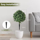 28" Artificial Boxwood Topiary Ball Trees with Ground Spike for Outdoor,Set of 2 UV Resistant Artificial Shrub Bushes,Artificial Plants,Fake Boxwood Plants for Indoor, Garden, Yard,Patio Décor by GreenHaven Gardens