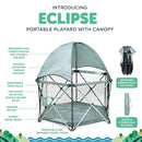 Baby Delight Go with Me Eclipse Deluxe Portable Playard | Playpen | Sun Canopy | Indoor and Outdoor | Ultra Padded Nylon Floor | Green Garden by TinyTreasures Baby Boutique