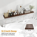 RICHFOCUS Live Edge Elm Floating Shelves - 55" W x 9.3" D Rustic Solid Wood Wall Shelves with Invisible Bracket, Wall-Mounted for Living Room, Bedroom, Kitchen Storage & Display, Set of 1, Walnut by CozyNest Decor