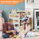 Kids Toy Storage Organizer with 3 Removable Plastic Bins Toddler Montessori Bookshelf with Stuffed Animal Net Holder Baby Bookcase Plush Organizer for Playroom, Bedroom,,Kids Room,Classroom,Nursery by CozyNest Decor