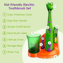 Brusheez Kids’ Electric Toothbrush Set - Safe & Effective for Ages 3+ - Parent Tested & Approved with Gentle Bristles, 2 Brush Heads, Rinse Cup, 2-Minute Timer, & Storage Base (Snappy The Croc) by TinyTreasures Baby Boutique