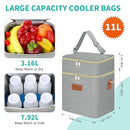 PIIOSER Breastmilk Cooler Bag with Ice Pack Fits 6 Baby Bottles Up to 9 Ounce, Insulated Baby Bottle Tote Bags, Double Layer Waterproof Leak-Proof with Shoulder Strap for Nursing & Working Mom (Grey) by TinyTreasures Baby Boutique