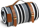 PortableAnd Extra Large Picnic & Outdoor Blanket 3 Layers for Water-Resistant Handy Mat Tote Spring Summer Black and White Striped Great for The Beach,Camping on Grass Waterproof Sandproof by TinyTreasures Baby Boutique