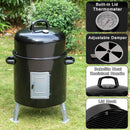 Sophia & William 17" Vertical Charcoal Smoker Grills with Two-Tier Grates, Heavy-Duty Integral Chamber and Tunnel Ventilation System for BBQ, Patio, Outdoor Camping(Black) by GreenHaven Gardens
