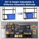 WORKPRO 5-Tier Steel Shelving Unit-Black, 35-3/10”W x 17-1/2”D x 72”H, Adjustable Storage Rack, Heavy Duty Shelf with MDF Board, 1650 lbs Load Capacity (Total) for Garage, Basement, Warehouse, Kitchen by GreenHaven Gardens