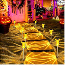DenicMic Halloween Solar Lights Outdoor 10 Pack Orange LED Waterproof Yard Garden Patio Backyard Pathway Walkway Landscape Lawn Outside Fall Decorations Outdoor by CozyNest Decor