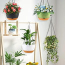8/10/12 inch Hanging Planters for Indoor Outdoor Plants with Self-Watering Pots, 3 Pack Plastic Hanging Basket with Removable Tray for Home Garden Porch Balcony Patio Decor(White) by GreenHaven Gardens