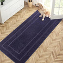 PURRUGS Dirt Trapping Door Mat 32" x 70", Non-Slip/Skid Machine Washable Entryway Rug, Dog Doormat, Super Absorbent Welcome Mat for Muddy Wet Shoes and Paws, Navy Blue by CozyNest Decor