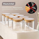 Multi Size - 5 Pack Square Glass Jars with Bamboo Lids, Glass Food Storage Containers with Airtight Lids for Kitchen, Air Tight Pantry Storage Containers for Cereal, Pasta, Rice, Sugar, Coffee, Spice by CozyNest Decor