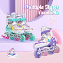 SULIFEEL Rainbow Unicorn Inline Skates for Girls Boys 4 Size Adjustable Light up Wheels Skates for Kids Beginner by TinyTreasures Baby Boutique