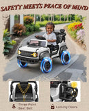Ford Bronco Raptor 12V Toddler Ride on Toys, Safe Kids Ride on Truck with Remote Control, Children Electric Cars with 4 Wheels Suspension, Radio, Music, Bluetooth (12V, White) by TinyTreasures Baby Boutique