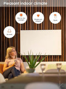 Infrared Space Heater - suited for smaller rooms - potent & energy efficient electric heating - wall-mounted - warms up quickly - over-heating protection - no noise - no maintenance - pleasant warmth by CozyNest Decor