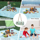 Picnic Blanket, 80''x80'' Waterproof Outdoor Blankets, Picnic Mat Washable for Beach, Picnic Blankets for Camping on Grass with Shoulder Strap - Green & White by TinyTreasures Baby Boutique