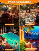 Achin 26FT LED Outdoor String Lights, Patio Lights Waterproof with 13+1 S14 Edison Shatterproof Bulbs, 2200K Dimmable Outside Hanging Lights, String Lights for Outside Backyard Bistro Market Pergola by GreenHaven Gardens