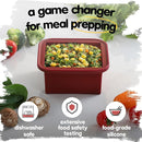2-Cup Silicone Freezer Trays with Lids – Perfect for Meal Prep, Portion Control, and Easy Freezing-Meal Prep Container Molds for Soup,Leftovers (Cranberry, 4 Pack) by TinyTreasures Baby Boutique