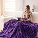 NEWCOSPLAY Super Soft King Blanket Purple Premium Silky Flannel Fleece 3D Clouds Stylish Jacquard Lightweight Bed Blanket All Season Use 350GSM (Purple, King(90"x110")) by CozyNest Decor