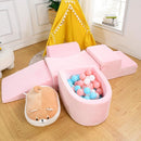 Foam Climbing Blocks for Toddlers 1-3 - Climb and Crawl Activity Playset - Indoor Activity Play Structure for Toddlers - Foam Soft Play Set for Babies - 5 PCS - Balls NOT Included - Pink by TinyTreasures Baby Boutique