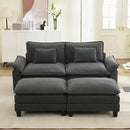 URRED Modular Sectional Sofa Comfy Cloud Couch, Modern Velvet Sofa Sleeper Deep Seat Couches with Ottoman/Pillows for Living Room (Dark Gray, 82.6''- 2 Ottomans) by CozyNest Decor