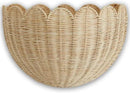BEBE BASK Scalloped Wicker Wall Basket - The Original - Hand Woven Basket - Scalloped Décor Wall Hanging Baskets -16" x 10" x 7"In - Hanging Wall Basket (Natural) by GreenHaven Gardens