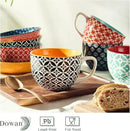 DOWAN Coffee Mugs Set of 4, 24 oz Large Coffee Mugs, Jumbo Soup Mugs With Handles, Ceramic Coffee Cups for Coffee Cereal Latte for Men Women, Housewarming Wedding Gift, Vibrant Colors by CozyNest Decor