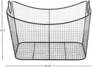 Deco 79 Metal Large Open Frame Wire Grid Storage Basket with Curved Sides and Ring Handles, 30" x 20" x 20", Black by GreenHaven Gardens