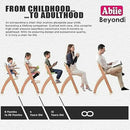 Abiie Beyond Junior Wooden High Chair with Tray - Adjustable and Convertible High Chair for Babies and Toddlers - 6 Months to 250 Lb - Water Resistant - Natural Wood/Blueberry Cushion by TinyTreasures Baby Boutique