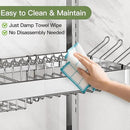 3 Tier Extra Large Stainless Steel Expandable Over The Sink Dish Drainer Drying Rack, Rust Proof Metal, Space Saving, Modern Silver Big Capacity Extendable Plate Strainers Above Kitchen Counter by CozyNest Decor