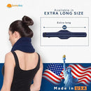 SunnyBay XL Microwave Heating Pad, Microwavable Heated Neck and Shoulder Wrap, Hands-Free Weighted Moist Hot or Cool Pack, Soft Fleece Cover and Flaxseed Filling, 30 Inch Extra-Long Length, Navy by CozyNest Decor