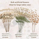 Beige Silk Flower Arrangements For Home Decor, Large Floral Centerpieces For Tables, Fake Mums + Eucalyptus + Wild Flowers in Bulk, Long Stem Artificial Flowers Coffee Dining Table, Faux Mums Flowers by CozyNest Decor
