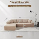 ovios 104" Cloud Sectional Couch with L-Shape Chaise,Modern Modular Sofa with Deep Seat, Upholstered Couches for Living Room Bedroom,No Assembly Required, Camel (Corduroy Fabric) by CozyNest Decor